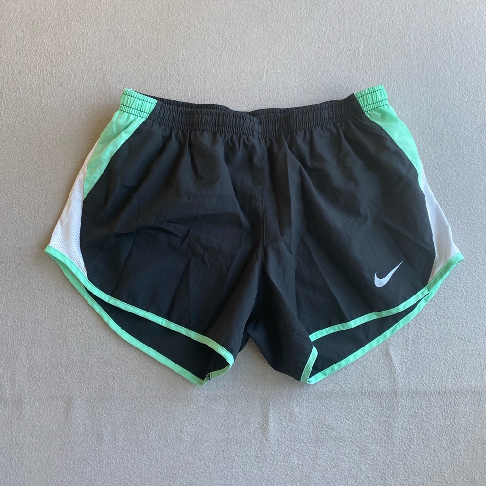 Women’s Black Running Shorts with Mint Trim